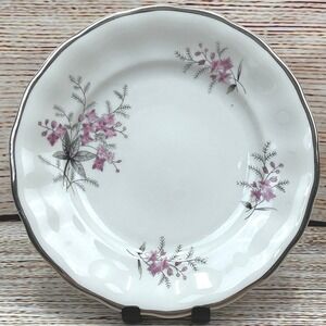 Favolina Karolina Jarolina Porcelain Salad Plate 3879 Floral Silver Scalloped 10